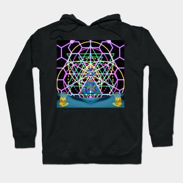 Sacred Geometry - Sri Yanta - Vesica Pisces - Pyramid & Eye of Thoth Hoodie by Sacred Geometry Art